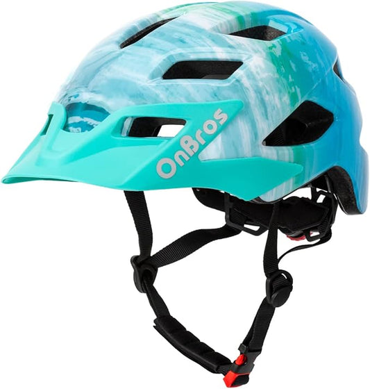 OnBros Kids Bike Helmet - Bike Helmets for 5-14 Boys or Girls with Visor, Children Bicycle Helmet for Skateboard Mountain Scooter Road Cycling, Lightweight and Adjustable 50-57CM