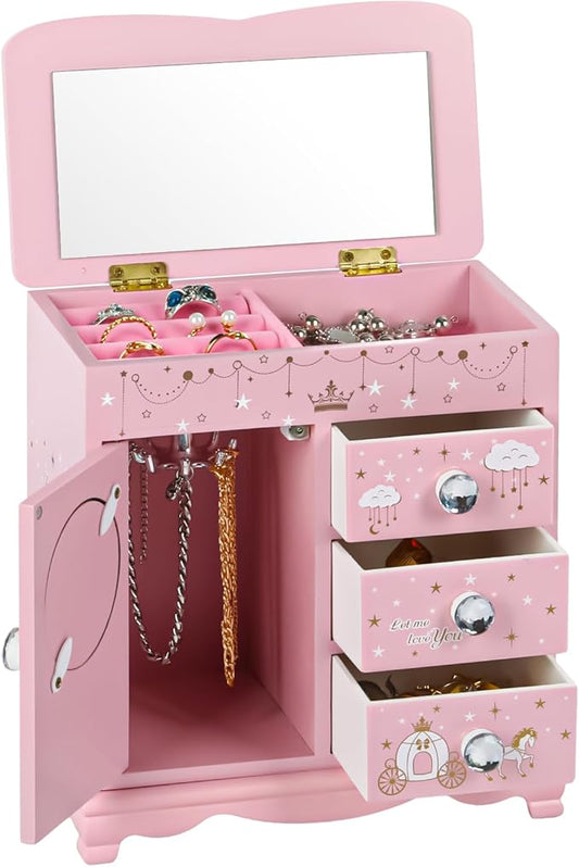 Children Jewelry Box For Girls Pink Princess Castle Girls Little Girl Birthday Christmas girl jewelry box