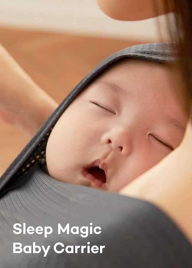 Konny Baby Carrier Flex SoftBreeze with Head Support - Adjustable, Easy to Wear Baby Wrap Sling, Perfect for Newborn Babies Essentials up to 44 lbs (XS-XL) - Khaki Grey