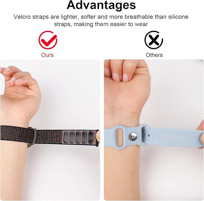 Kids Wristband Compatible with Apple AirTag, Protective Case for Air Tag GPS Tracker Holder with Nylon Bracelet, Adjustable Anti Lost Watch Band for Toddler Child Elder(Black)