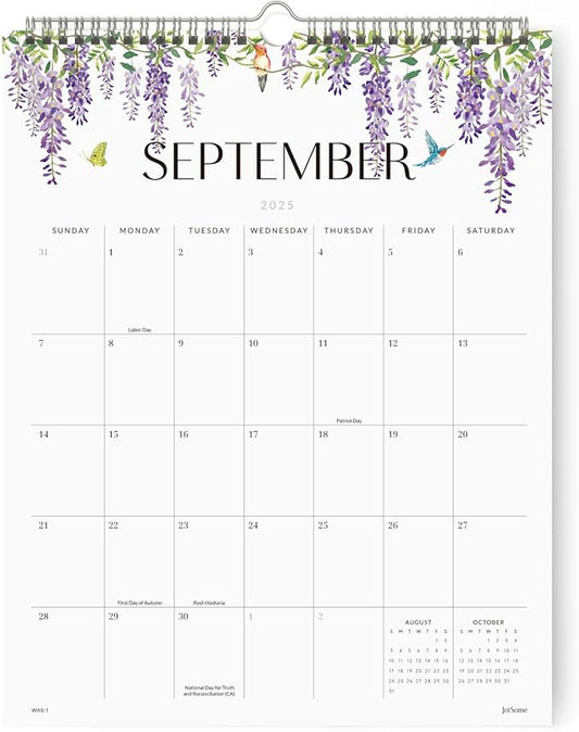 Jotsome Wall Calendar 2025-2026, Academic Monthly Wall Calendar From July 2025 to December 2026 11.2x14.2 inch Wall Decoration for Home and Office, Easy Planning (Florals, 11.2" x 14.2")
