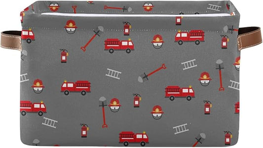 Storage Basket Bin Firefighter Equipment and Tools Organizer Basket Collapsible Shelf Basket Cube with handle for Nursery Bedroom Bathroom