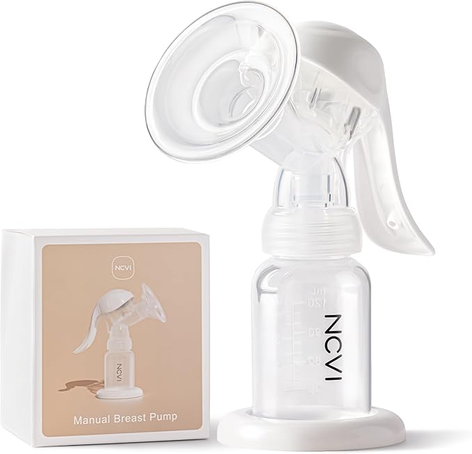 NCVI Manual Breast Pump for Breastfeeding Small Nipple, 20mm Silicone Soft Flange Single Hand Held Pump Breast Milk 4oz, BPA-Free with Two Kinds of Suction Adjusted Suitable for 17/18/19/20mm Nipples