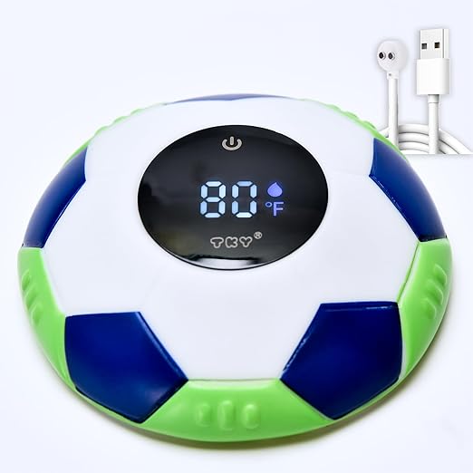 TKY Baby Bath Thermometer with Floating Toys - Digital Water & Room Temperature Monitor, Rechargeable Thermometer with Alerts for Newborn Bath Essentials, Infant Safety