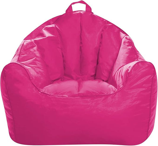 Posh Creations Structured Comfy Seat for Playrooms and Bedrooms, Large Bean Bag Chair, Malibu Lounge, Pink