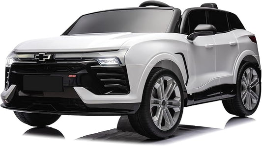 Hetoy 24V 2-Seater SUV Licensed Chevrolet Blazer Ride On Car Toy w/Parent Remote Control, 3 Speeds, Wireless Music, MP3 Player, Electric Car for Kids Ages 3-8, White