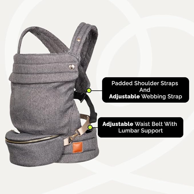 Ergonomic Baby Carrier for Newborns to Toddlers (7-35 lbs) with Adjustable Straps and Belt Bag – Comfortable, Versatile, and Stylish Babywearing Solution