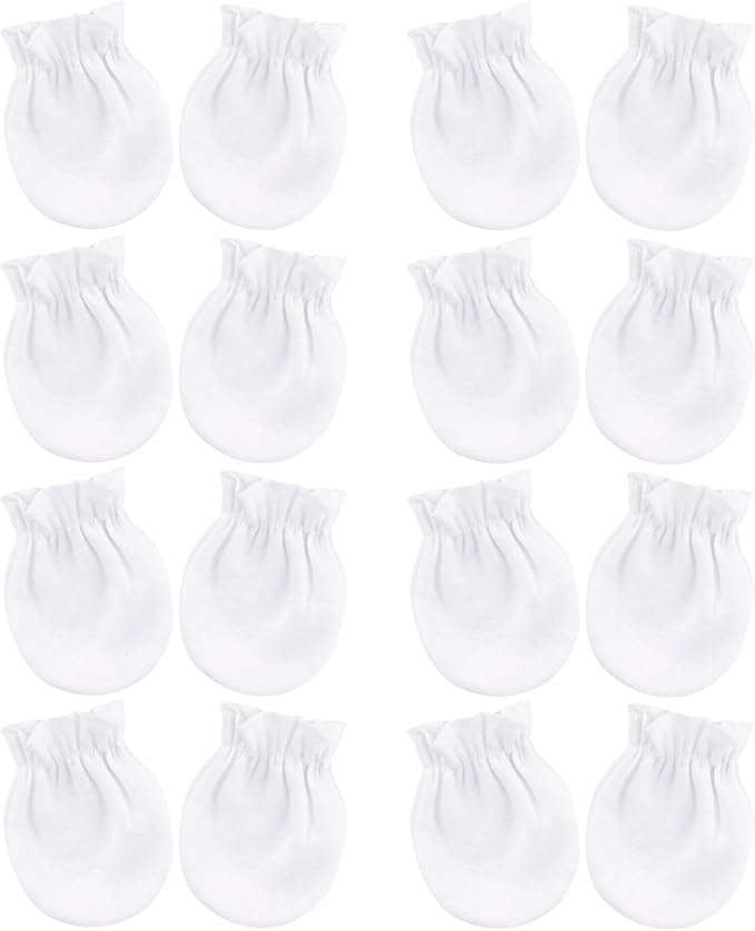 BQUBO Newborn Infant Toddler Mittens No Scratch Cotton Elastic Wrist Gloves Hypoallergenic for 0-6 Months Baby Boys Girls