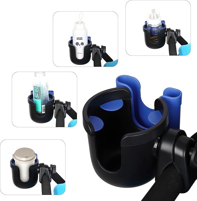 Accmor Stroller Cup Holder with Phone Holder, Bike Cup Holder, Universal Cup Holder for Uppababy Nuna Doona Strollers, 2-in-1 Cup Phone Holder for Stroller, Bike, Wheelchair, Walker, Scooter