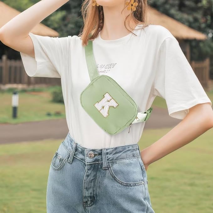 YOOLIFE Birthday Gifts for Women - 30th 40th 50th 60th 70th Birthday Gifts for Mom Daughter Her Friend Sister Girlfriend, Personalized Gifts Christmas Gifts, Initial Belt Bag Crossbody Bags, Green S