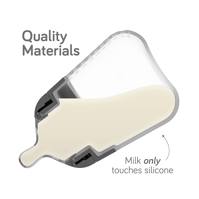 Nanobebe Flexy Silicone Baby Bottle, Anti-Colic, Natural Feel, Non-Collapsing Nipple, Non-Tip Stable Base, Easy to Clean 3-Pack, Gray, 5 oz