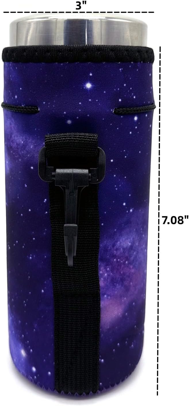 Neoprene Sleeve, Portable Insulator Bottle Cover with Drawstring for 18-20 Oz Water Bottle (Purple)