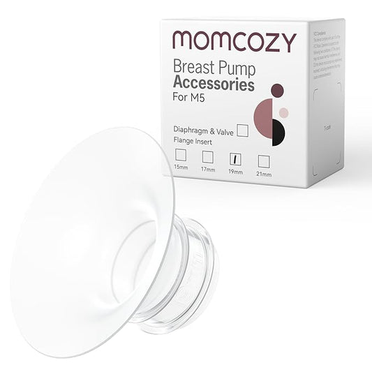 Momcozy Flange Insert 19mm Compatible with Momcozy M5. Original M5 Breast Pump Replacement Accessories, 1PC (19mm)