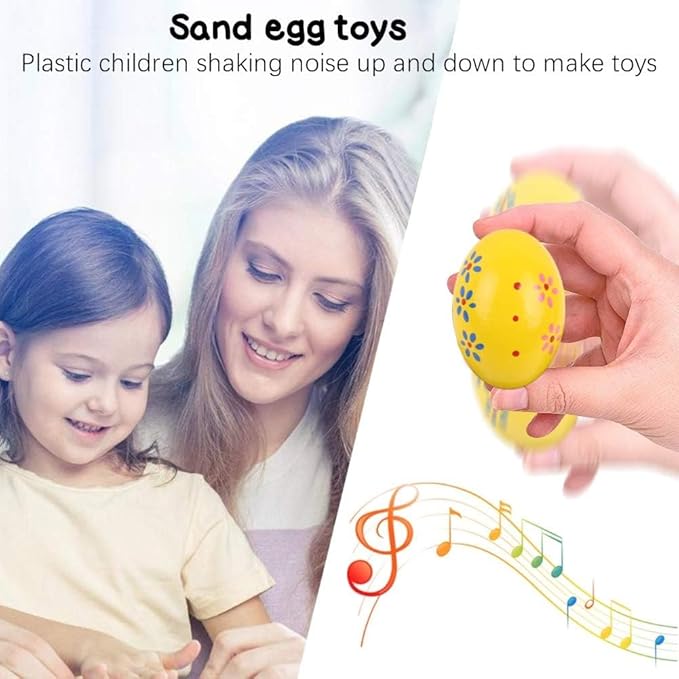 POPLAY 15 PCS Wooden Percussion Musical Egg Maracas Egg Shakers for Party Favors Classroom Prize Supplies Musical Instrument