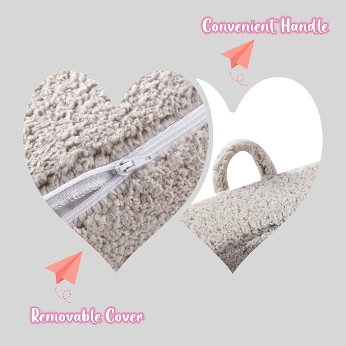 Kids Snuggly-Soft Sherpa Chair, Cuddly Toddler Foam Chair for Boys and Girls, Light Grey