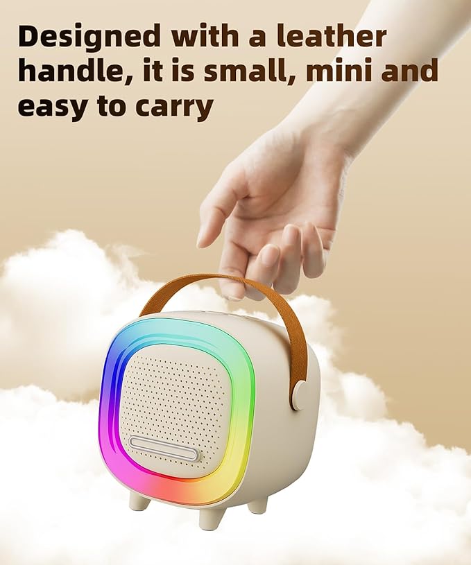 Mini Karaoke Machine Speaker for Kids Adults, Portable Bluetooth with 1 Wireless Microphones, Children's Day Birthday Gift Ideas for Toys for Teens Boys and Girls Aged 4, 5, 6, 7, 8, 9, 10, 11, 12+