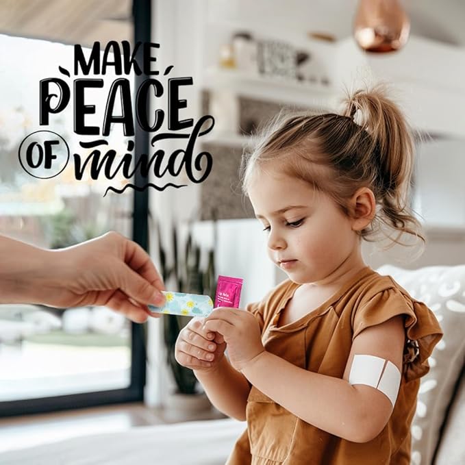 EVERLIT Mini Rescue Pack | 105 Medical Essentials Organized in Portable Storage Bag | Pocket Size Kids First Aid Kit with D Ring | Small Family-Friendly Travel Medical Kit (Playground)