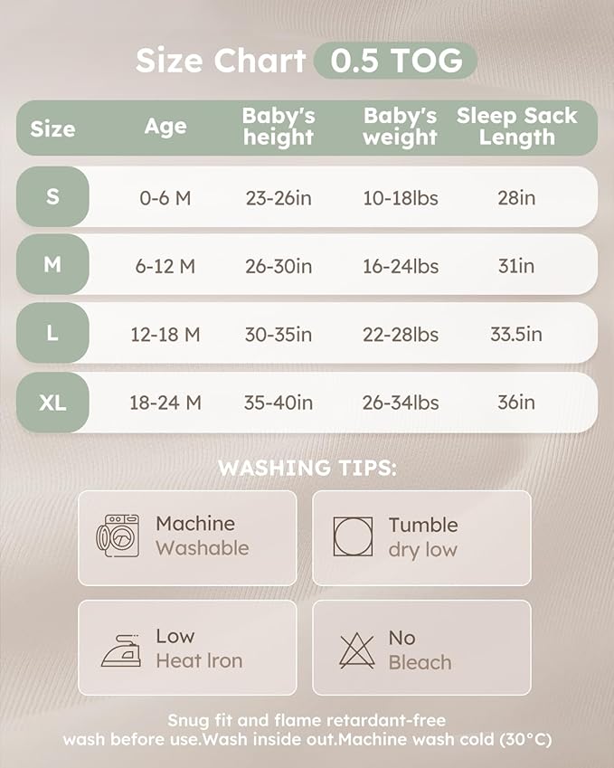 Yoofoss Baby Sleep Sack 12-18 Months Baby Wearable Blanket 100% Organic Cotton 2-Way Zipper TOG 0.5 Toddler Sleeping Sack 3 Pack, Comfy Soft Lightweight