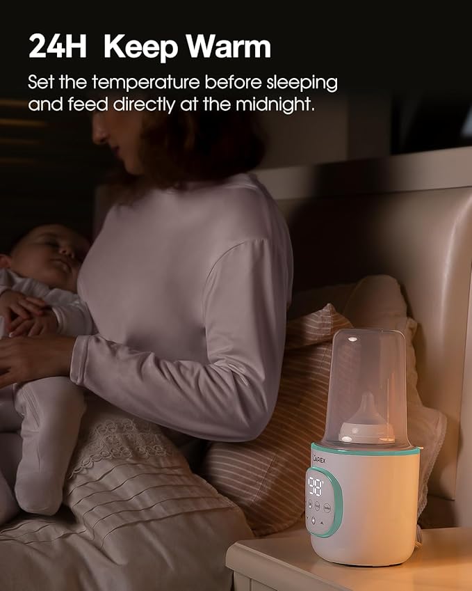 LAREX Bottle Warmer, Fast Baby Bottle Warmer for Breastmilk and Formula, with Timer and Accurate Temp Control, 8-in-1 Baby Milk Warmer BPA Free with Digital Display, Bottle Warmers for All Bottles