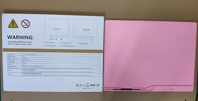 LCD Writing Tablet for Kids, Rechargeable 21 Inch Doodle Board,Easter Basket Stuffers,Preschool Learning Toys Christmas Birthday Gift 3 4 5 6 7 Year Old Girls Boys (Pink)