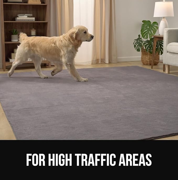 GORILLA GRIP Ultra Soft Washable Area Rug, Stain and Slip Resistant Plush Thick Carpet for Bedroom Living Room, No Shed Floor Rugs, Pet Friendly, Dorm Essentials, Kids Nursery Home Decor, 2x3, Black