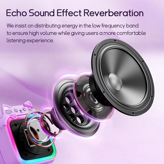 Karaoke Machine with 2 Wireless Microphones for Kids Adults,Portable Bluetooth Speaker Girls Toddlers Toy Gift for Aged 3-12 Year Birthday Parties Christmas Party - Purple