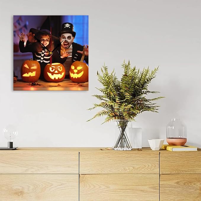Custom Clocks for Walls Personalized Picture Hanging Time Clocks Silent Non Ticking Round Decoration for Kitchen Wedding Friend Family Lover
