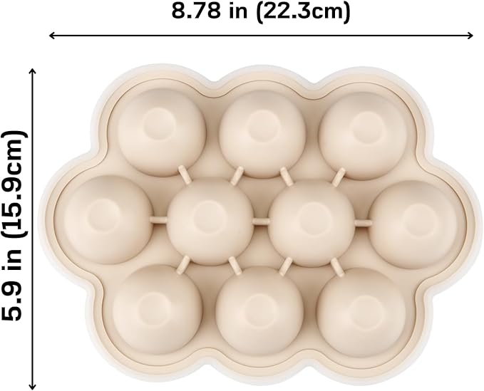 PandaEar 2 Pack Baby Food Freezer Tray with Lids, Silicone Baby Food Storage Container for Homemade Baby Food, Fruit, Purees and Breastmilk (Blue/Tan)