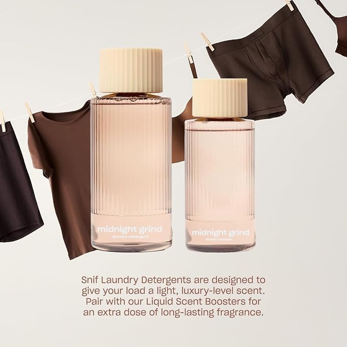 Snif Midnight Grind Laundry Detergent, Bold, Rich Espresso Scent, 64 Loads, Non-Irritating to Skin, Clean, Non-Toxic, Vegan, Cruelty Free, 32oz