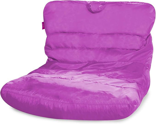 Posh Creations Structured Comfy Seat for Bedrooms and Dorm Rooms, Large Bean Bag Chair, Laguna Lounger, Purple