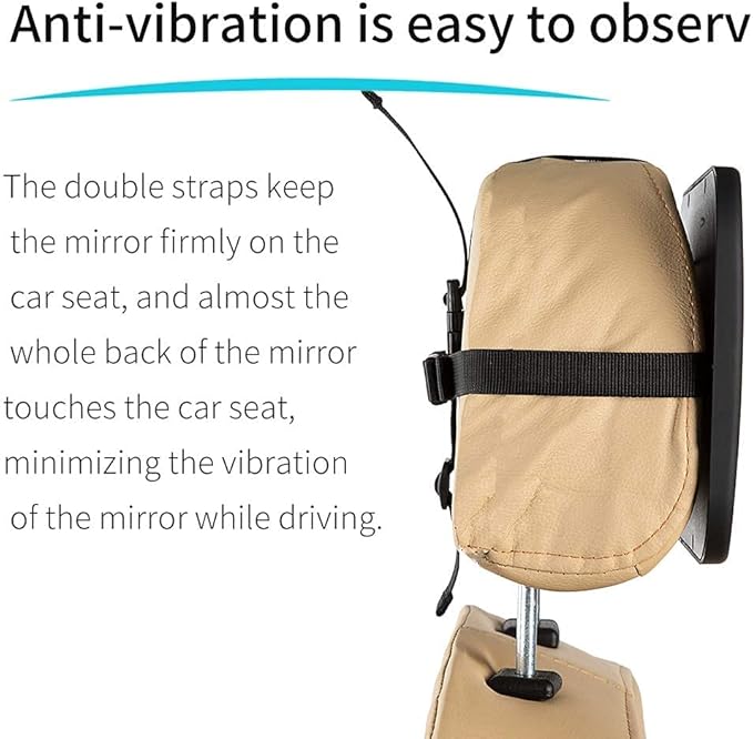 Funbliss Rear Facing Car Seat Mirrors - Shake-proof & Shatterproof Baby Car Mirror for Backseat - Clear Wide View, Easy Install, 2 Pack for Multiple Kids