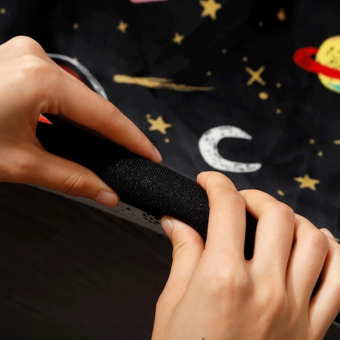 Loartee Coral Velvet Area Rug - 1" Thick Memory Foam Baby Play Mat, Washable Toddler Carpet, Home Decor for Living Room, Nursery, Kids Bedroom, Astral Black, 4'11"x6'7"