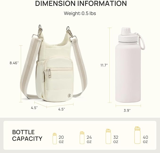 Telena Water Bottle Holder with Strap RFID Crossbody Bags for Women for Walking, Hiking, Cycling