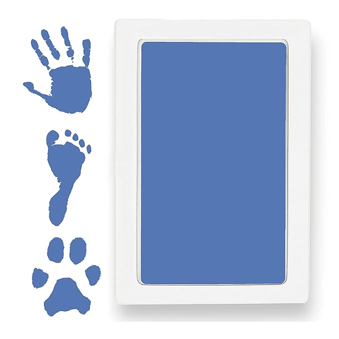 Extra Large Clean Touch Ink Pad for Baby Handprints and Footprints – Inkless Infant Hand & Foot Stamp – Safe for Babies, Doesn’t Touch Skin – Perfect Family Memory or Gift by Tiny Gifts, Blue