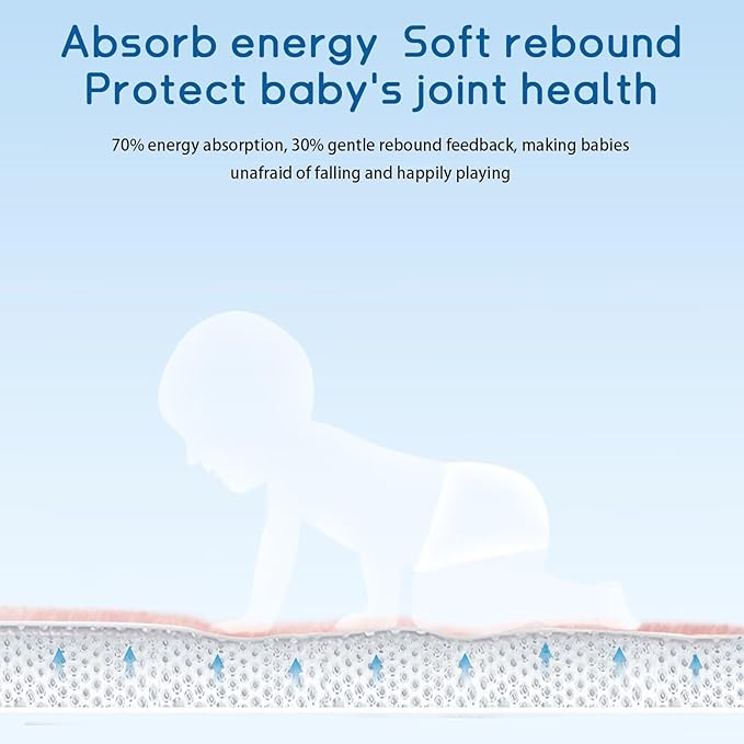 Baby Play Mat for Floor Tummy Time Nursery Muscle Area Rug Playroom Rug Tatami Mat 9'2"x6'7" Memory Foam 1.3" Thick Crawling for Babies,Toddlers, Infants, Kids(Light Gray)