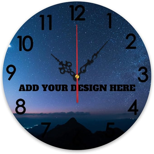 Generic Custom Wall Clock Personalized Picture Hanging Time Clocks Silent Non Ticking Round Decoration for Kitchen Wedding Friend Family Lover, 12x12Inch