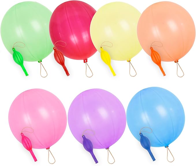 rubfac 30Pcs Punch Balloons, Party Favors for Kids, Thickened Heavy Duty Neon Punching Bounce Balloon for Birthday Goodie Bag Stuffers Exciting Outdoor Play Supply