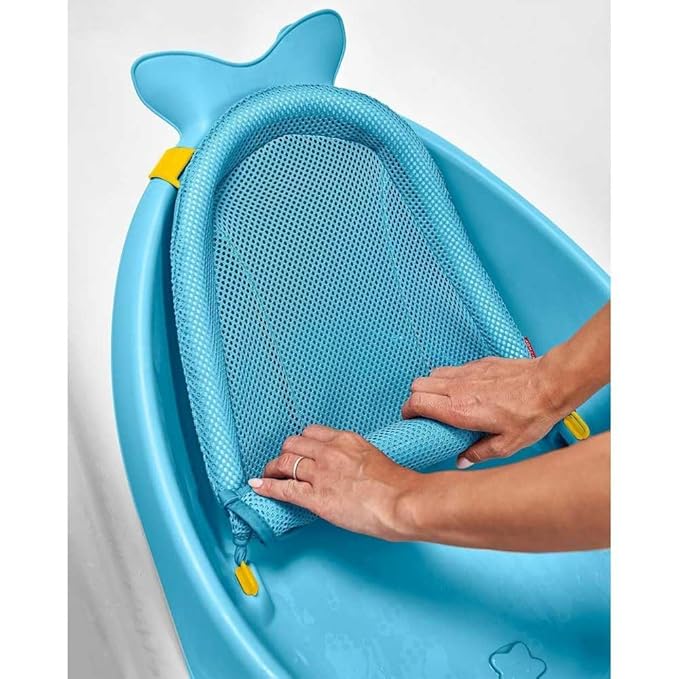Skip Hop Infant Bath Tub 3-Stage Grow With Baby Smart Sling MOBY Bathtub Blue Age 0+