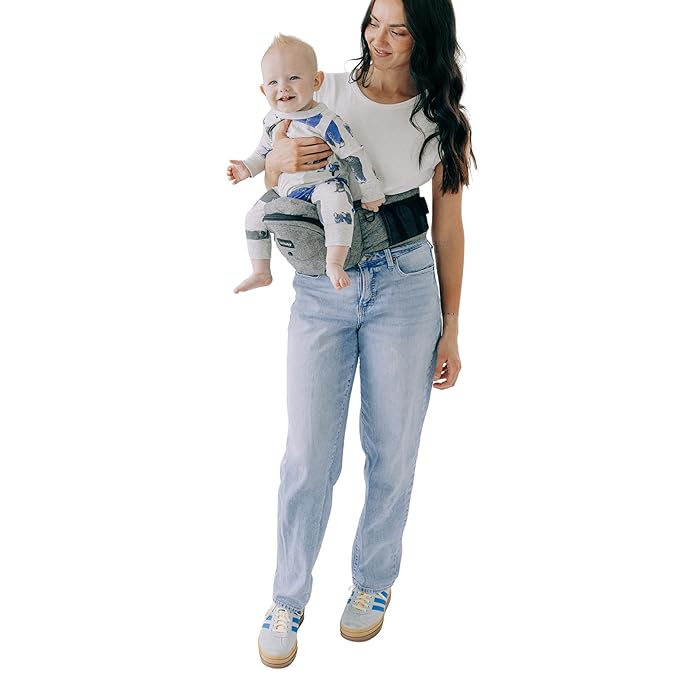 Tushbaby The Original Premium Quality Hip Seat Carrier – Safety-Certified Baby & Toddler Carrier with Secure Safety Buckles, No-Flimsy-Foam Design, Storage Pockets & Nursing Pillow. 0–3 yrs
