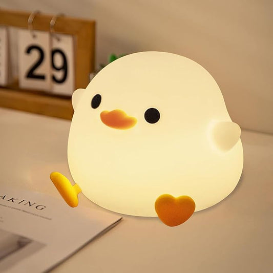 DREAMING MY DREAM Cute Duck Lamp,Do Do Duck Night Light,Silicone Squishy Nursery Bedside Lamp,USB Rechargeable Touch Table Lampfor Bedrooms, Living Room Decor Gift Toy