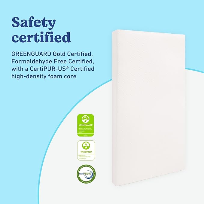 Graco Premium Crib Mattress & Protector Value Bundle (2-Pack) – Includes GREENGUARD Gold Certified Crib & Toddler Mattress, GREENGUARD Gold Certified Waterproof Protector