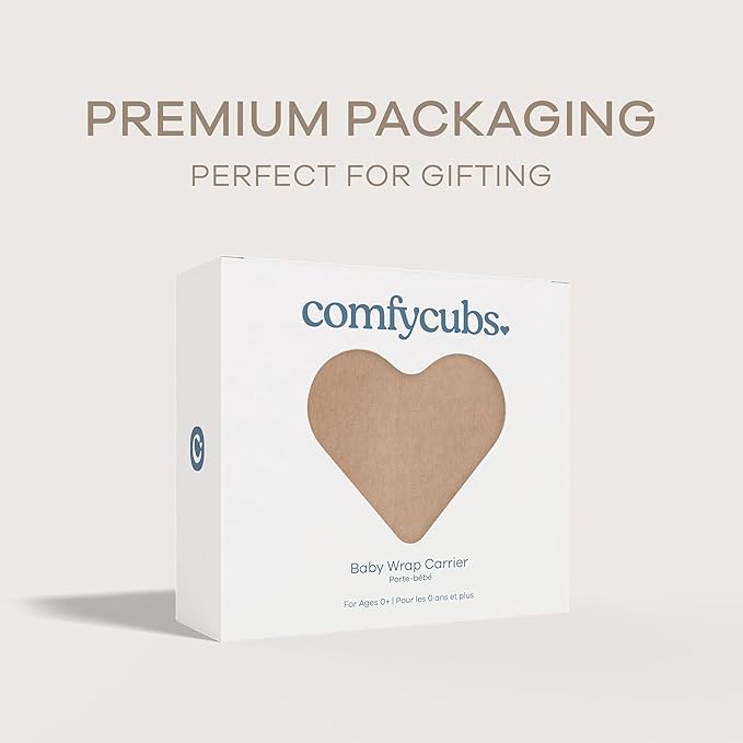 Comfy Cubs Baby Wrap Carrier - Soft & Secure Fit Cotton Blend Baby Carrier Newborn to Toddler - Hands-Free & Lightweight Infant Wrap - Adjustable, One Size Fits All Toddler Sling - Cedar