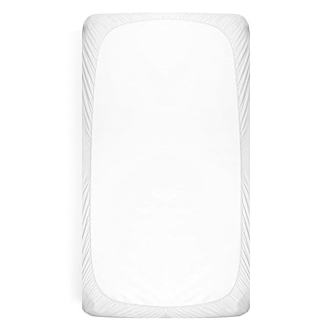 Organic Bamboo from Viscose Fitted Crib Mattress Protector Pad by Baby&Brooke – 100% Waterproof, Absorbent, Non-Toxic, Breathable Mattress Cover - (52"x 28"x 8")
