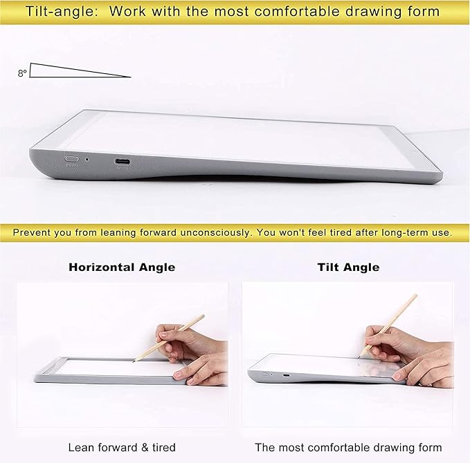 TOHETO Portable A4 Tracing LED Copy Board with Carry Bag, Cordless Battery Powered 5 Levels Brightness Light Box Rechargeable Light Board for Weeding Vinyl X-ray Viewing Diamond Painting (Grey)