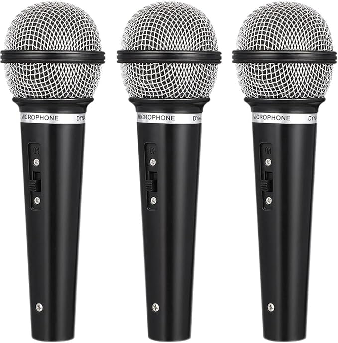 LOGOFUN 3 Pcs Toy Microphone for Kids Plastic Microphone Prop Fake Pretend Mics for Karaoke Fun Costume Prop