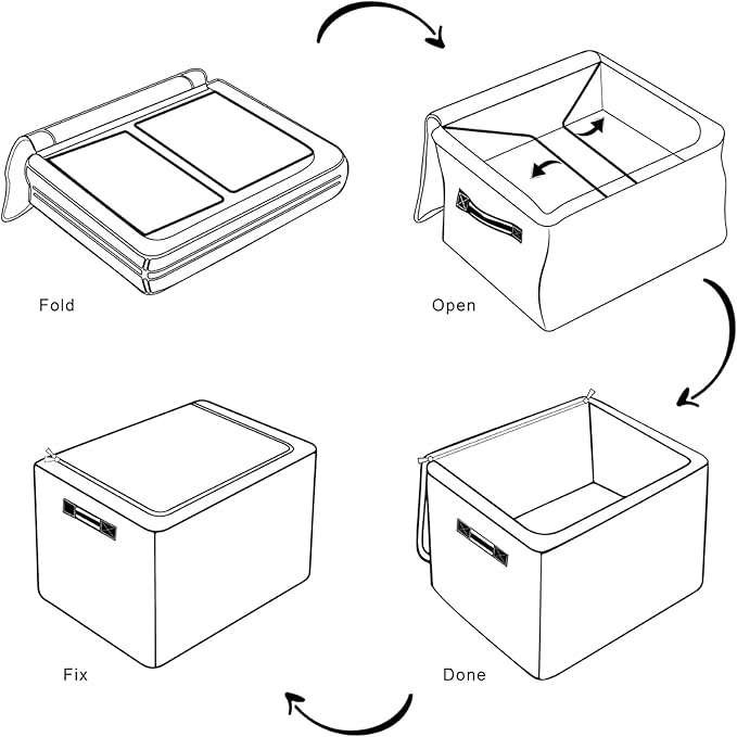 Rectangular Storage Baskets for Shelves - Waterproof Foldable Laundry Basket, Nursery Hamper, Reusable Toy Bin for Organizing Toys, Books, Clothes, Closet 14"x10.2" x10.4"(Beach)