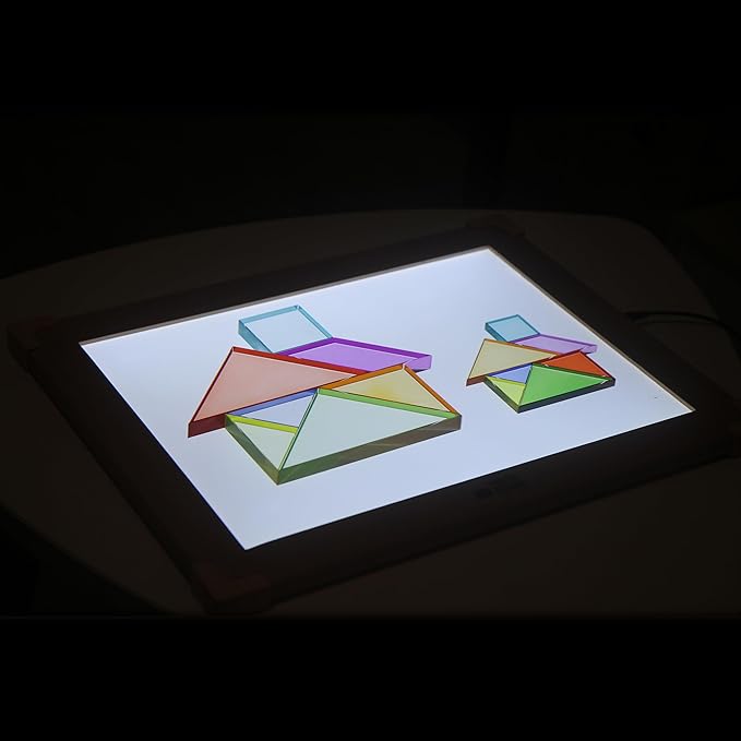 Light Experiment Loose Parts Learning Kit, Light Table Transparent Materials, STEAM Activitis for Kids 3+, Montessori & Reggio Inspired Kindergarten Preschool Classoom Accessary (Mini Size)