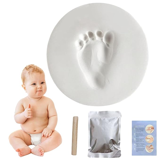 Footprint Kit – Baby Handprint & Dog Paw Print Mold Kit with Food Grade Clay, Safe and Easy Memory Keepsake for Kids and Pets, Food Grade Clay for Baby Footprint,