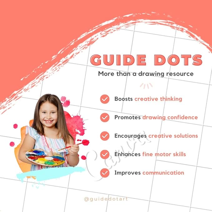 Guide Dots Kid’s Discover Art Kit with Light Up Bright Board – Children’s Drawing Kit – Video Instructions – Art Supplies, Markers, Chalk Pastels – Gift for Boys & Girls – Ages 4-7