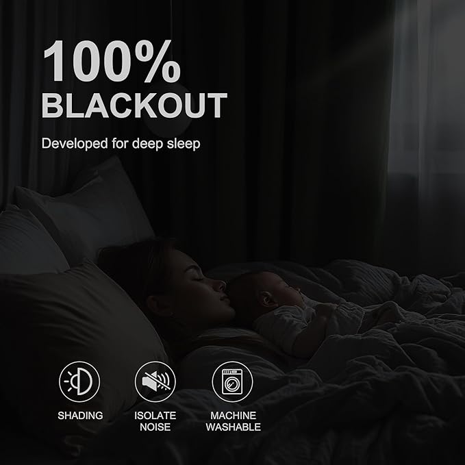 NICETOWN Thermal Insulated Blackout Curtains Room Darkening & Energy Saving Solid Grommet Top Plylux Curtain Panels for Home Decor Bedroom Windows, Dark Mallard, 52W x 63L in, 2 Panels